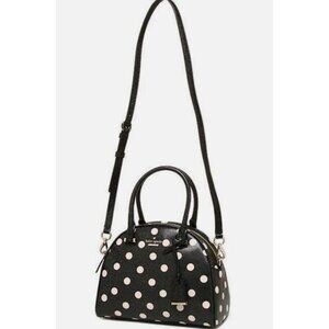 Kate Spade New York Black & Light Pink Polka Dot Leather‎ Crossbody Bag